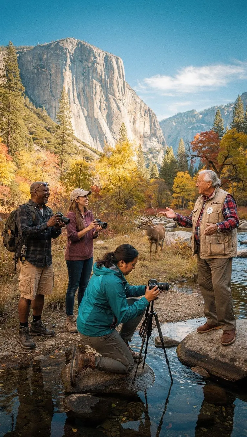 Planowanie wycieczek po USA z profesjonalnym przewodnikiem w pięknej scenerii górskiej.